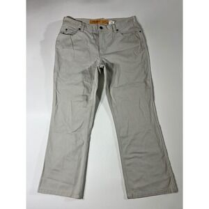 Bootcut Eddie Bauer Pants Women's 12 Petite Beige Khaki Cotton Twill 5-Pocket